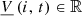 $ \underline{V}\enspace (i,\enspace t)\in \mathbb{R}$