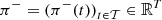 $ {\pi }^{-}={({\pi }^{-}(t))}_{t\in \mathcal{T}}\in {\mathbb{R}}^T$