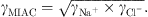 $$ {\gamma }_{\mathrm{MIAC}}=\sqrt{{\gamma }_{{\mathrm{Na}}^{+}}\times {\gamma }_{{\mathrm{Cl}}^{-}}}. $$