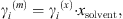$$ {{\gamma }_i}^{(m)}={{\gamma }_i}^{(x)}{\bullet x}_{\mathrm{solvent}}, $$