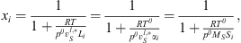 $$ {x}_i=\frac{1}{1+\frac{{RT}}{{p}^{\theta }{v}_S^{l,\mathrm{*}}{L}_i}}=\frac{1}{1+\frac{R{T}^{\theta }}{{p}^{\theta }{v}_S^{l,\mathrm{*}}{\alpha }_i}}=\frac{1}{1+\frac{R{T}^{\theta }}{{p}^{\theta }{M}_S{S}_i}}, $$