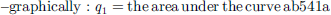 $$ - \mathrm{graphically}:{q}_1=\mathrm{the}\enspace \mathrm{area}\enspace \mathrm{under}\enspace \mathrm{the}\enspace \mathrm{curve}\enspace \mathrm{a b 5 4 1 a}. $$