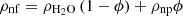 $$ {\rho }_{\mathrm{nf}}={\rho }_{{\mathrm{H}}_2\mathrm{O}}\left(1-\phi \right)+{\rho }_{\mathrm{np}}\phi $$