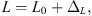 $$ L={L}_0+{\Delta }_L, $$
