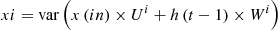 $$ {xi}=\mathrm{var}\left(x\left({in}\right)\times {U}^i+h\left(t-1\right)\times {W}^i\right) $$