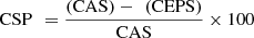 $$ \mathrm{CSP}\enspace =\frac{\left(\mathrm{CAS}\right)-\enspace \left(\mathrm{CEPS}\right)}{\mathrm{CAS}}\times 100 $$