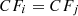 $ C{F}_i=C{F}_j$
