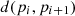 $ d({p}_i,{p}_{i+1})$