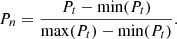 $$ {P}_n=\frac{{P}_t-\mathrm{min}({P}_t)}{\mathrm{max}({P}_t)-\mathrm{min}({P}_t)}. $$