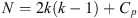 $$ N=2k\left(k-1\right)+{C}_p $$