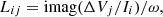$$ {L}_{{ij}}=\mathrm{imag}(\Delta {V}_j/{I}_i)/\omega, $$