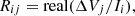 $$ {R}_{{ij}}=\mathrm{real}(\Delta {V}_j/{I}_i), $$