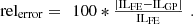 $$ \begin{array}{c}\mathrm{re}{\mathrm{l}}_{\mathrm{error}}=\enspace 100*\frac{\left|\mathrm{I}{\mathrm{L}}_{\mathrm{FE}}-\mathrm{I}{\mathrm{L}}_{\mathrm{GP}}\right|}{\mathrm{I}{\mathrm{L}}_{\mathrm{FE}}}\enspace.\end{array} $$