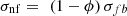 $$ {\sigma }_{\mathrm{nf}}=\enspace \left(1-\phi \right){\sigma }_{{fb}} $$