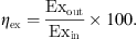 $$ {\eta }_{\mathrm{ex}}=\frac{{\mathrm{Ex}}_{\mathrm{out}}}{{\mathrm{Ex}}_{\mathrm{in}}}\times 100. $$