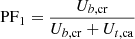 $ {\mathrm{PF}}_1=\frac{{U}_{b,\mathrm{cr}}}{{U}_{b,\mathrm{cr}}+{U}_{t,\mathrm{ca}}}$