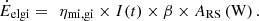 $$ {\dot{E}}_{\mathrm{elgi}}=\enspace {\eta }_{\mathrm{mi},\mathrm{gi}}\times I(t)\times \beta \times {A}_{\mathrm{RS}}\left(\mathrm{W}\right). $$