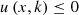 $$ \begin{array}{c}u\left(x,k\right)\le 0\end{array} $$