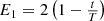 $$ \begin{array}{c}{E}_1=2\left(1-\frac{t}{T}\right)\end{array} $$
