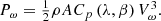$$ \begin{array}{c}{P}_{\omega }=\frac{1}{2}{\rho A}{C}_p\left(\lambda,\beta \right){V}_{\omega }^3.\end{array} $$