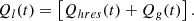 $$ \begin{array}{c}{Q}_l(t)=\left[{Q}_{{hres}}(t)+{Q}_g(t)\right].\end{array} $$
