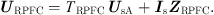 $$ {{U}}_{\mathrm{RPFC}}={T}_{\mathrm{RPFC}}{{U}}_{\mathrm{sA}}+{{I}}_{\mathrm{s}}{{Z}}_{\mathrm{RPFC}}. $$