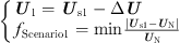 $$ \left\{\begin{array}{c}{{U}}_1={{U}}_{\mathrm{s}1}-\Delta {U}\\ {f}_{\mathrm{Scenario}1}=\mathrm{min}\frac{\left|{{U}}_{\mathrm{s}1}-{{U}}_{\mathrm{N}}\right|}{{{U}}_{\mathrm{N}}}\end{array}\right. $$