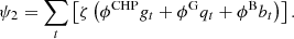 $$ {\psi }_2=\sum_t \left[\zeta \left({\phi }^{\mathrm{CHP}}{g}_t+{\phi }^{\mathrm{G}}{q}_t+{\phi }^{\mathrm{B}}{b}_t\right)\right]. $$