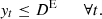 $$ {y}_t\le {D}^{\mathrm{E}}\hspace{1em}\hspace{1em}\forall t. $$