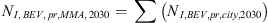 $$ {N}_{I,\enspace {BEV},\enspace {pr},{MMA},\enspace 2030}=\enspace \sum \left({N}_{I,{BEV},{pr},{city},2030}\right) $$