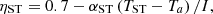 $$ {\eta }_{\mathrm{ST}}=0.7-{\alpha }_{\mathrm{ST}}\left({T}_{\mathrm{ST}}-{T}_a\right)/I, $$
