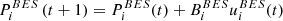 $$ {P}_i^{{BES}}\left(t+1\right)={P}_i^{{BES}}(t)+{B}_i^{{BES}}{u}_i^{{BES}}(t) $$