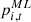 $ {p}_{i,t}^{{ML}}$