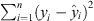 $ {\sum }_{i=1}^n ({y}_i-{\hat{y}}_i{)}^2$