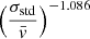 $ {\left(\frac{{\sigma }_{\mathrm{std}}}{\bar{v}}\right)}^{-1.086}$