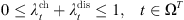 $$ \begin{array}{cc}0\le {\lambda }_t^{\mathrm{ch}}+{\lambda }_t^{\mathrm{dis}}\le 1,& t\in {\mathrm{\Omega }}^T\end{array} $$