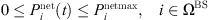 $$ \begin{array}{cc}0\le {P}_i^{\mathrm{net}}(t)\le {P}_i^{\mathrm{netmax}},& i\in {\mathrm{\Omega }}^{\mathrm{BS}}\end{array} $$