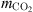 $ {m}_{\mathrm{C}{\mathrm{O}}_2}$