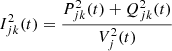$$ {I}_{{jk}}^2(t)=\frac{{P}_{{jk}}^2(t)+{Q}_{{jk}}^2(t)}{{V}_j^2(t)} $$