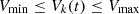 $$ {V}_{\mathrm{min}}\le {V}_k(t)\le {V}_{\mathrm{max}} $$