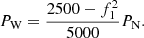 $$ {P}_{\mathrm{W}}=\frac{2500-{f}_1^2}{5000}{P}_{\mathrm{N}}. $$