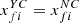 $ {x}_{{fi}}^{{YC}}={x}_{{fi}}^{{NC}}$