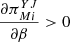 $ \frac{\partial {\pi }_{{Mi}}^{{YJ}}}{{\partial \beta }}>0$