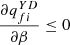 $ \frac{\partial {q}_{{fi}}^{{YD}}}{{\partial \beta }}\le 0$