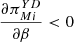 $ \frac{\partial {\pi }_{{Mi}}^{{YD}}}{{\partial \beta }}<0$