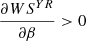 $ \frac{{\partial W}{S}^{{YR}}}{{\partial \beta }}>0$