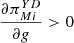 $ \frac{\partial {\pi }_{{Mi}}^{{YD}}}{{\partial g}}>0$