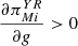 $ \frac{\partial {\pi }_{{Mi}}^{{YR}}}{{\partial g}}>0$