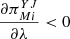 $ \frac{\partial {\pi }_{{Mi}}^{{YJ}}}{{\partial \lambda }}<0$