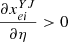 $ \frac{\partial {x}_{{ei}}^{{YJ}}}{{\partial \eta }}>0$